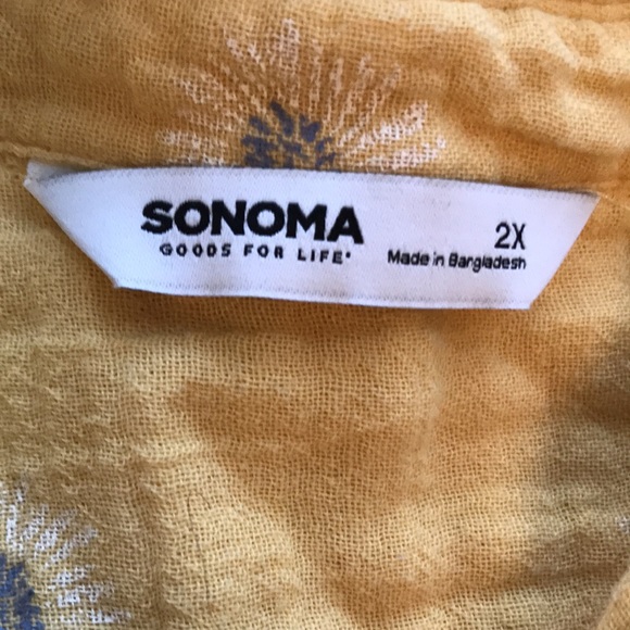 Sonoma yellow print blouse. Size 2X. - Picture 2 of 3